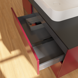 Тумба под раковину Villeroy & Boch Finion 120х50,1 см с подсветкой МДФ пион матовый лак/стекло черное матовое G412GNHB