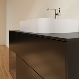 Тумба под раковину Villeroy & Boch Finion 120х50,1 см с подсветкой МДФ черный матовый лак/стекло черное матовое G412GNPD