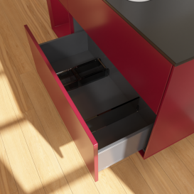 Тумба под раковину Villeroy & Boch Finion 120х50,1 см с подсветкой МДФ пион матовый лак/стекло черное матовое G412HBHB