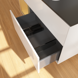 Тумба под раковину Villeroy & Boch Finion 120х50,1 см с подсветкой МДФ глянцевый белый лак/стекло черное матовое G412HFGF