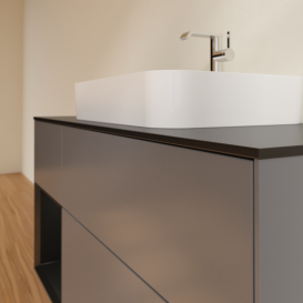 Тумба под раковину Villeroy & Boch Finion 120х50,1 см с подсветкой МДФ антрацит матовый лак/стекло черное матовое G412PDGK