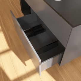 Тумба под раковину Villeroy & Boch Finion 120х50,1 см с подсветкой МДФ антрацит матовый лак/стекло черное матовое G412PDGK