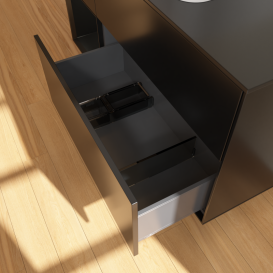 Тумба под раковину Villeroy & Boch Finion 120х50,1 см с подсветкой МДФ черный матовый лак/стекло черное матовое G412PDPD