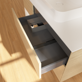 Тумба под раковину Villeroy & Boch Finion 120х50,1 см с подсветкой МДФ шпон дуба/стекло белое матовое G411GFPC