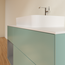 Тумба под раковину Villeroy & Boch Finion 120х50,1 см с подсветкой МДФ оливковый матовый лак/стекло белое матовое G411GKGM