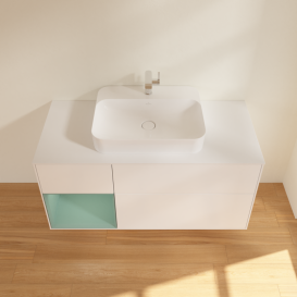 Тумба под раковину Villeroy & Boch Finion 120х50,1 см с подсветкой МДФ белый матовый лак/стекло белое матовое G411GMMT