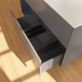 Тумба под раковину Villeroy & Boch Finion 120х50,1 см с подсветкой МДФ антрацит матовый лак/стекло белое матовое G411HGGK