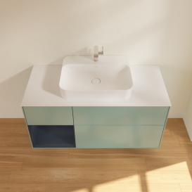 Тумба под раковину Villeroy & Boch Finion 120х50,1 см с подсветкой МДФ оливковый матовый лак/стекло белое матовое G411HGGM