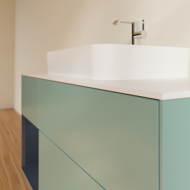 Тумба под раковину Villeroy & Boch Finion 120х50,1 см с подсветкой МДФ оливковый матовый лак/стекло белое матовое G411HGGM