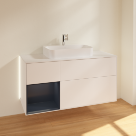 Тумба под раковину Villeroy & Boch Finion 120х50,1 см с подсветкой МДФ белый матовый лак/стекло белое матовое G411HGMT