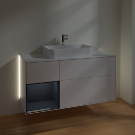 Тумба под раковину Villeroy & Boch Finion 120х50,1 см с подсветкой МДФ белый матовый лак/стекло белое матовое G411HGMT