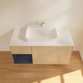 Тумба под раковину Villeroy & Boch Finion 120х50,1 см с подсветкой МДФ шпон дуба/стекло белое матовое G411HGPC