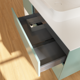 Тумба под раковину Villeroy & Boch Finion 120х50,1 см с подсветкой МДФ оливковый матовый лак/стекло белое матовое G411MTGM