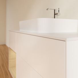 Тумба под раковину Villeroy & Boch Finion 120х50,1 см с подсветкой МДФ белый матовый лак/стекло белое матовое G411PCMT