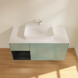 Тумба под раковину Villeroy & Boch Finion 120х50,1 см с подсветкой МДФ оливковый матовый лак/стекло белое матовое G411PDGM