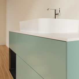 Тумба под раковину Villeroy & Boch Finion 120х50,1 см с подсветкой МДФ оливковый матовый лак/стекло белое матовое G411PDGM