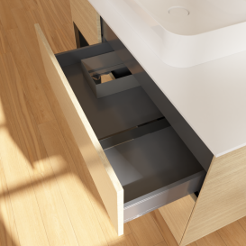 Тумба под раковину Villeroy & Boch Finion 120х50,1 см с подсветкой МДФ шпон дуба/стекло белое матовое G411PDPC