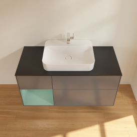 Тумба под раковину Villeroy & Boch Finion 120х50,1 см с подсветкой МДФ антрацит матовый лак/стекло черное матовое G412GMGK