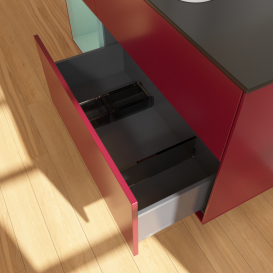 Тумба под раковину Villeroy & Boch Finion 120х50,1 см с подсветкой МДФ пион матовый лак/стекло черное матовое G412GMHB