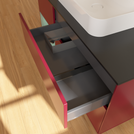 Тумба под раковину Villeroy & Boch Finion 120х50,1 см с подсветкой МДФ пион матовый лак/стекло черное матовое G412GMHB