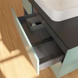 Тумба под раковину Villeroy & Boch Finion 120х50,1 см с подсветкой МДФ оливковый матовый лак/стекло черное матовое G412HGGM