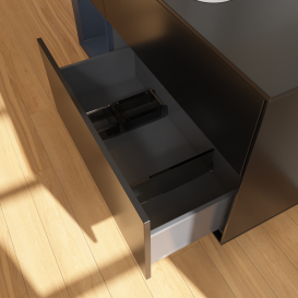 Тумба под раковину Villeroy & Boch Finion 120х50,1 см с подсветкой МДФ черный матовый лак/стекло черное матовое G412HGPD