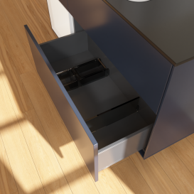 Тумба під раковину Villeroy & Boch Finion 120х50,1 см із підсвічуванням МДФ темно-синій матовий лак/скло чорне матове G412MTHG