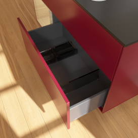 Тумба под раковину Villeroy & Boch Finion 120х50,1 см с подсветкой МДФ пион матовый лак/стекло черное матовое G412PCHB