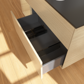 Тумба под раковину Villeroy & Boch Finion 120х50,1 см с подсветкой МДФ шпон дуба/стекло черное матовое G412PCPC