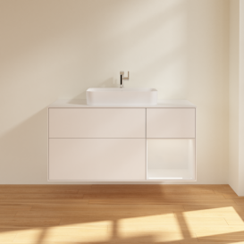 Тумба под раковину Villeroy & Boch Finion 120х50,1 см с подсветкой МДФ белый матовый лак/стекло белое матовое F421GFMT