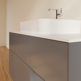 Тумба под раковину Villeroy & Boch Finion 120х50,1 см с подсветкой МДФ антрацит матовый лак/стекло белое матовое F421GKGK