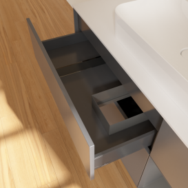 Тумба под раковину Villeroy & Boch Finion 120х50,1 см с подсветкой МДФ антрацит матовый лак/стекло белое матовое F421GKGK