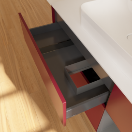 Тумба под раковину Villeroy & Boch Finion 120х50,1 см с подсветкой МДФ пион матовый лак/стекло белое матовое F421GKHB