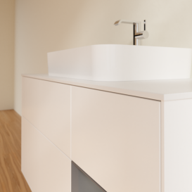 Тумба под раковину Villeroy & Boch Finion 120х50,1 см с подсветкой МДФ белый матовый лак/стекло белое матовое F421GKMT