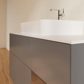 Тумба под раковину Villeroy & Boch Finion 120х50,1 см с подсветкой МДФ антрацит матовый лак/стекло белое матовое F421GNGK