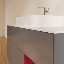 Тумба под раковину Villeroy & Boch Finion 120х50,1 см с подсветкой МДФ антрацит матовый лак/стекло белое матовое F421HBGK