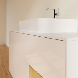 Тумба под раковину Villeroy & Boch Finion 120х50,1 см с подсветкой МДФ глянцевый белый лак/стекло белое матовое F421HFGF