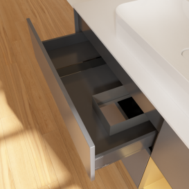 Тумба под раковину Villeroy & Boch Finion 120х50,1 см с подсветкой МДФ антрацит матовый лак/стекло белое матовое F421HFGK