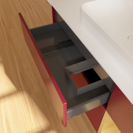 Тумба під раковину Villeroy & Boch Finion 120х50,1 см із підсвічуванням МДФ півонія матовий лак/скло біле матове F421HFHB