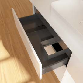 Тумба под раковину Villeroy & Boch Finion 120х50,1 см с подсветкой МДФ глянцевый белый лак/стекло белое матовое F421MTGF