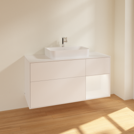 Тумба под раковину Villeroy & Boch Finion 120х50,1 см с подсветкой МДФ белый матовый лак/стекло белое матовое F421MTMT