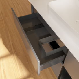 Тумба под раковину Villeroy & Boch Finion 120х50,1 см с подсветкой МДФ антрацит матовый лак/стекло белое матовое F421PDGK