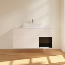 Тумба под раковину Villeroy & Boch Finion 120х50,1 см с подсветкой МДФ белый матовый лак/стекло белое матовое F421PDMT