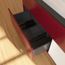 Тумба под раковину Villeroy & Boch Finion 120х50,1 см с подсветкой МДФ пион матовый лак/стекло черное матовое F422GFHB