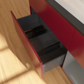 Тумба под раковину Villeroy & Boch Finion 120х50,1 см с подсветкой МДФ пион матовый лак/стекло черное матовое F422GKHB