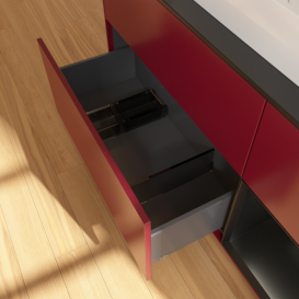 Тумба под раковину Villeroy & Boch Finion 120х50,1 см с подсветкой МДФ пион матовый лак/стекло черное матовое F422PDHB