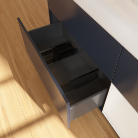 Тумба под раковину Villeroy & Boch Finion 120х50,1 см с подсветкой МДФ темно-синий матовый лак/стекло белое матовое F421GFHG