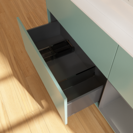 Тумба під раковину Villeroy & Boch Finion 120х50,1 см із підсвічуванням МДФ оливковий матовий лак/скло біле матове F421GKGM