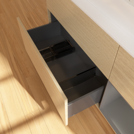 Тумба под раковину Villeroy & Boch Finion 120х50,1 см с подсветкой МДФ шпон дуба/стекло белое матовое F421GKPC