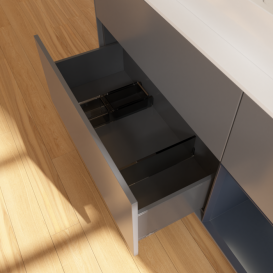 Тумба под раковину Villeroy & Boch Finion 120х50,1 см с подсветкой МДФ антрацит матовый лак/стекло белое матовое F421HGGK